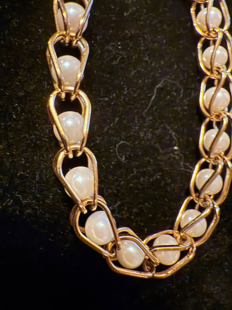 Caged Pearl Gold toned Avon Bracelet