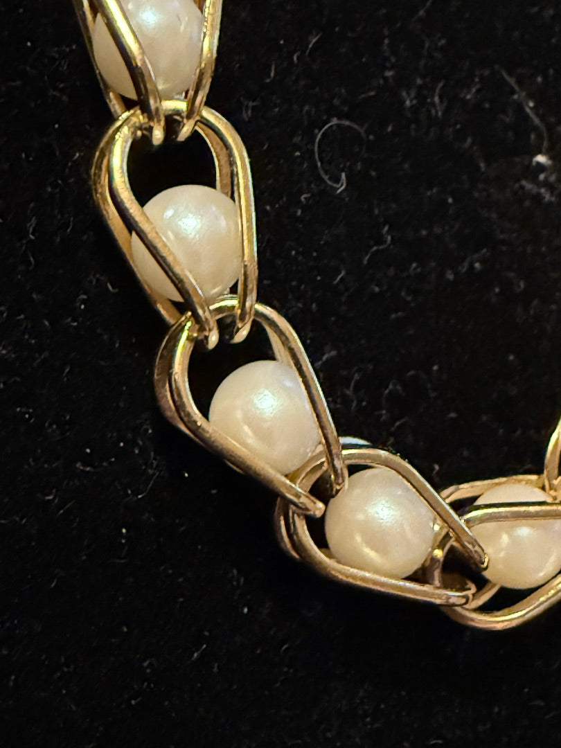 Caged Pearl Gold toned Avon Bracelet