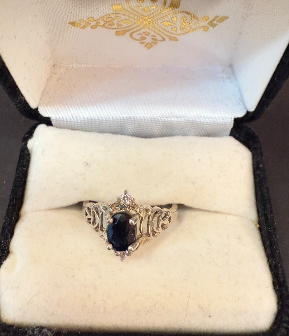 Sterling sapphire ring