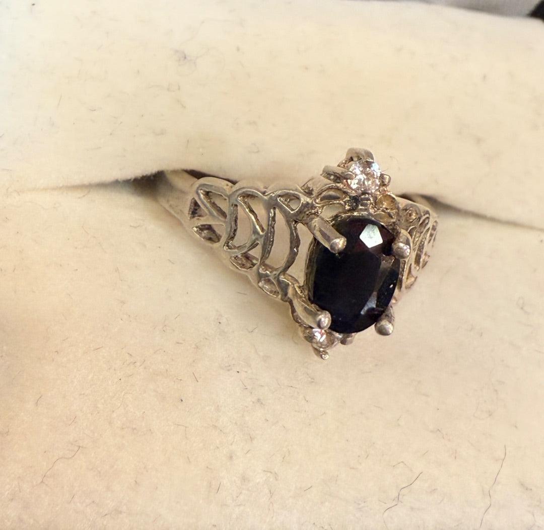 Sterling sapphire ring