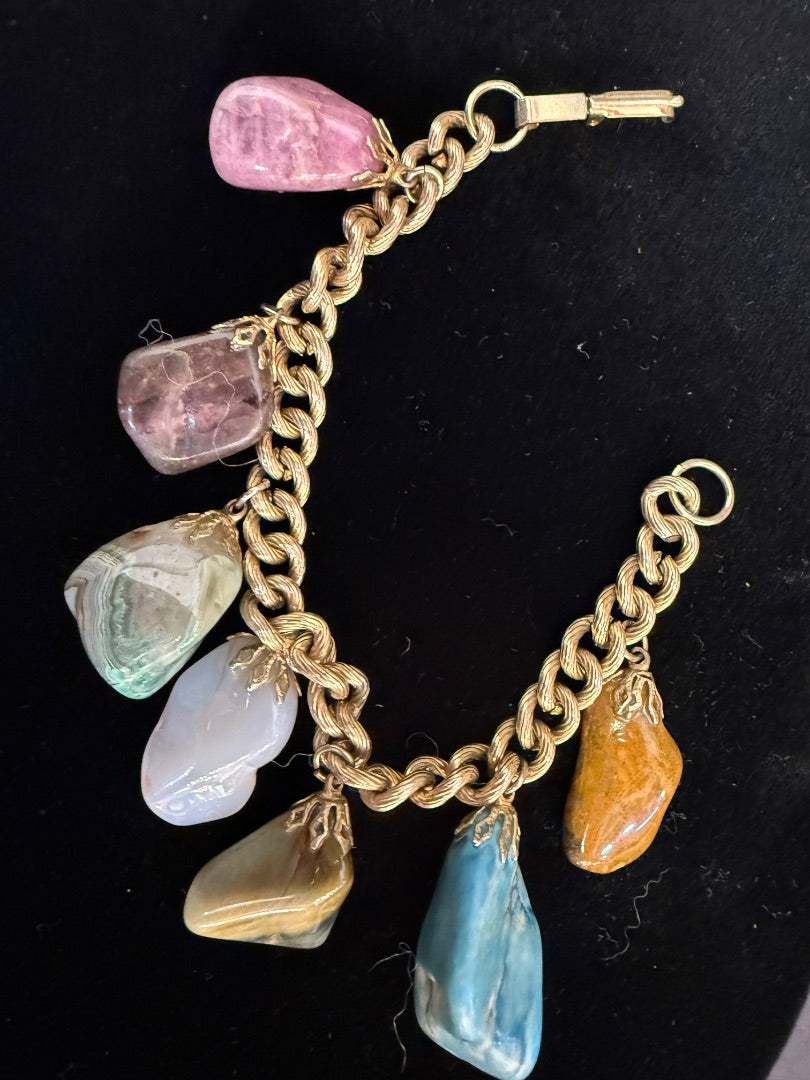 Vintage Stone Charm bracelet