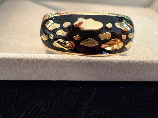 Black Enamel Avon Cuff Bracelet