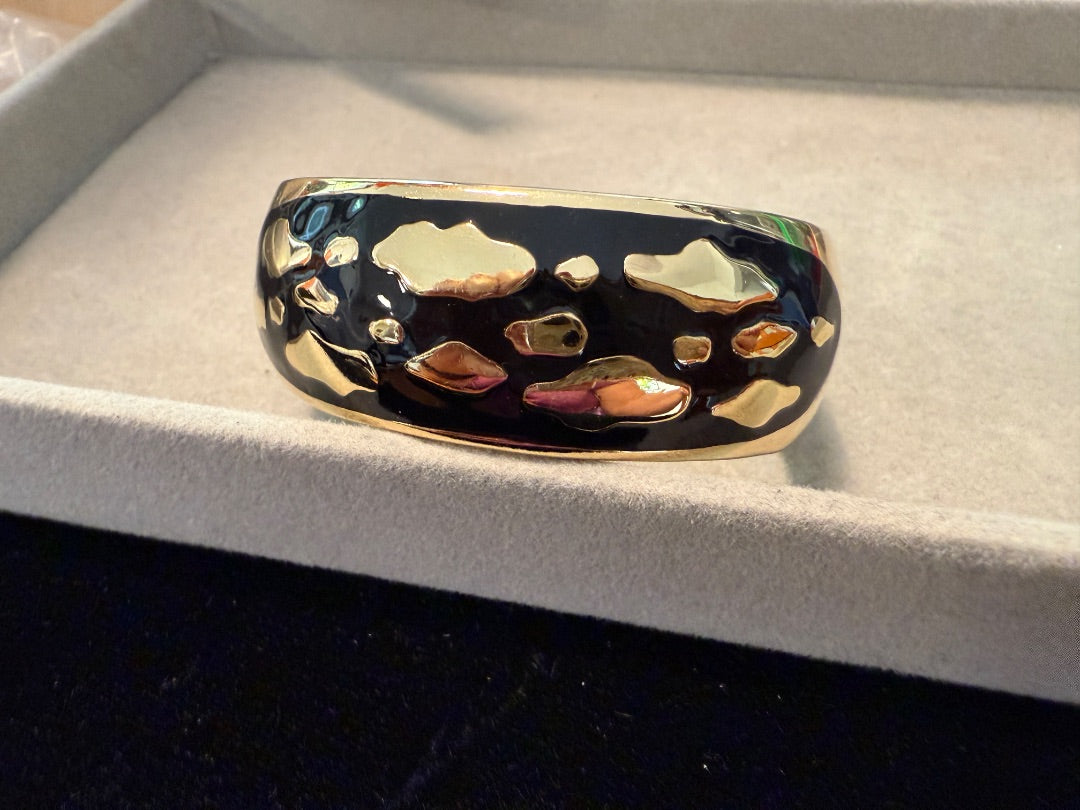 Black Enamel Avon Cuff Bracelet