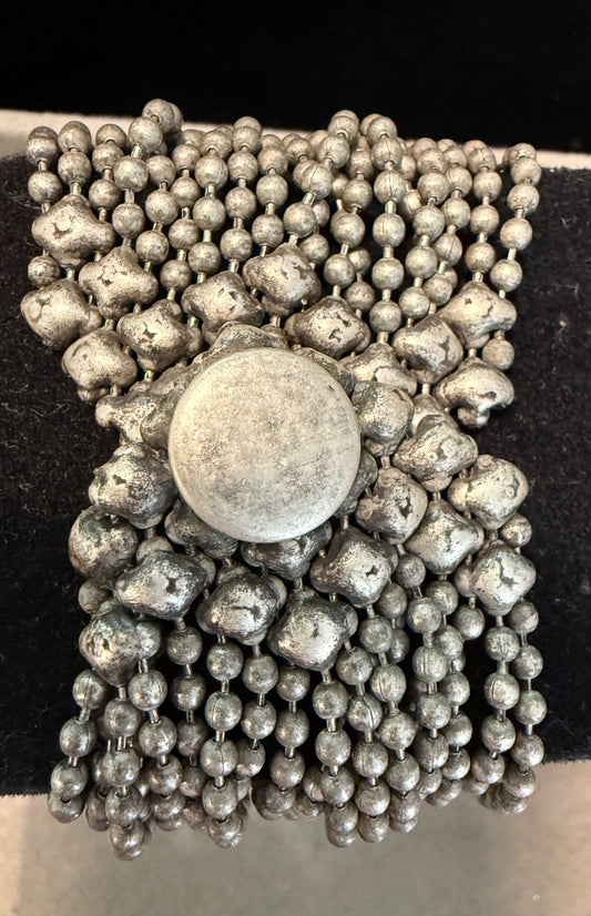 Silver Toned Liquid Metal Chain Bracelet