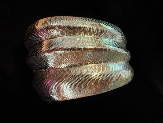 Avon  Wavy Cuff Wide Silver Toned Bracelet