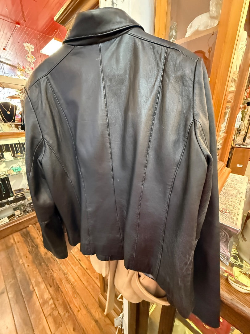 Dark Brown Leather Jacket Coat