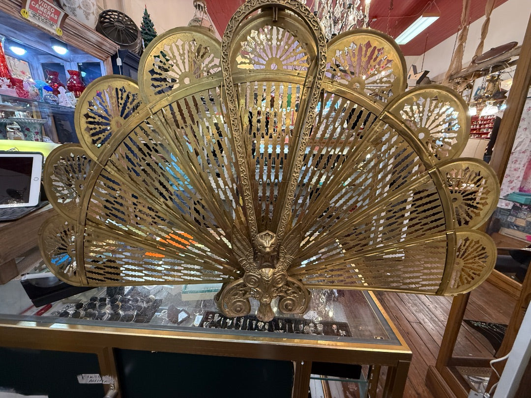 Brass fireplace screen - as is