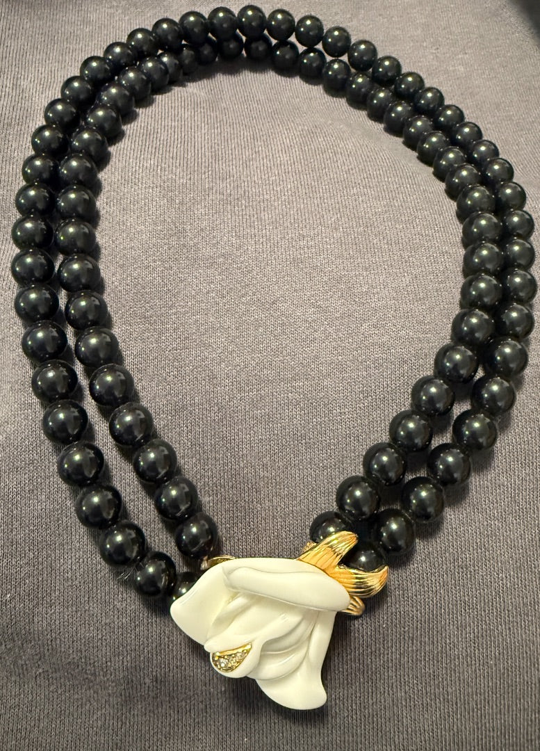 KJL Kenneth Lane Midnight Rose Necklace