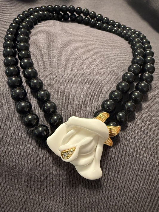 KJL Kenneth Lane Midnight Rose Necklace