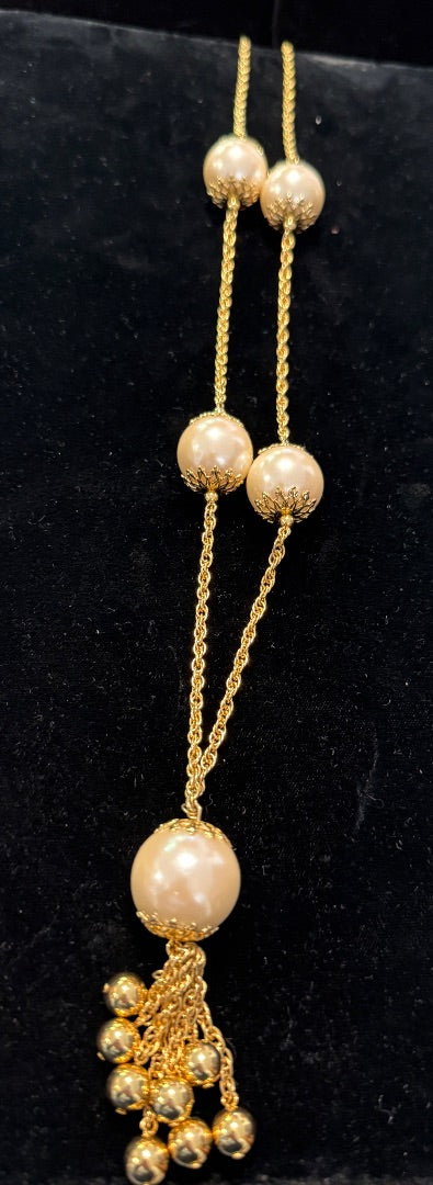 35" Large Pearl Gold Tone