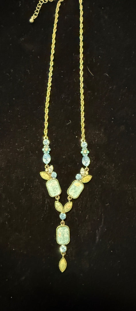 Nancy Rise Blue Rhinestone Necklace