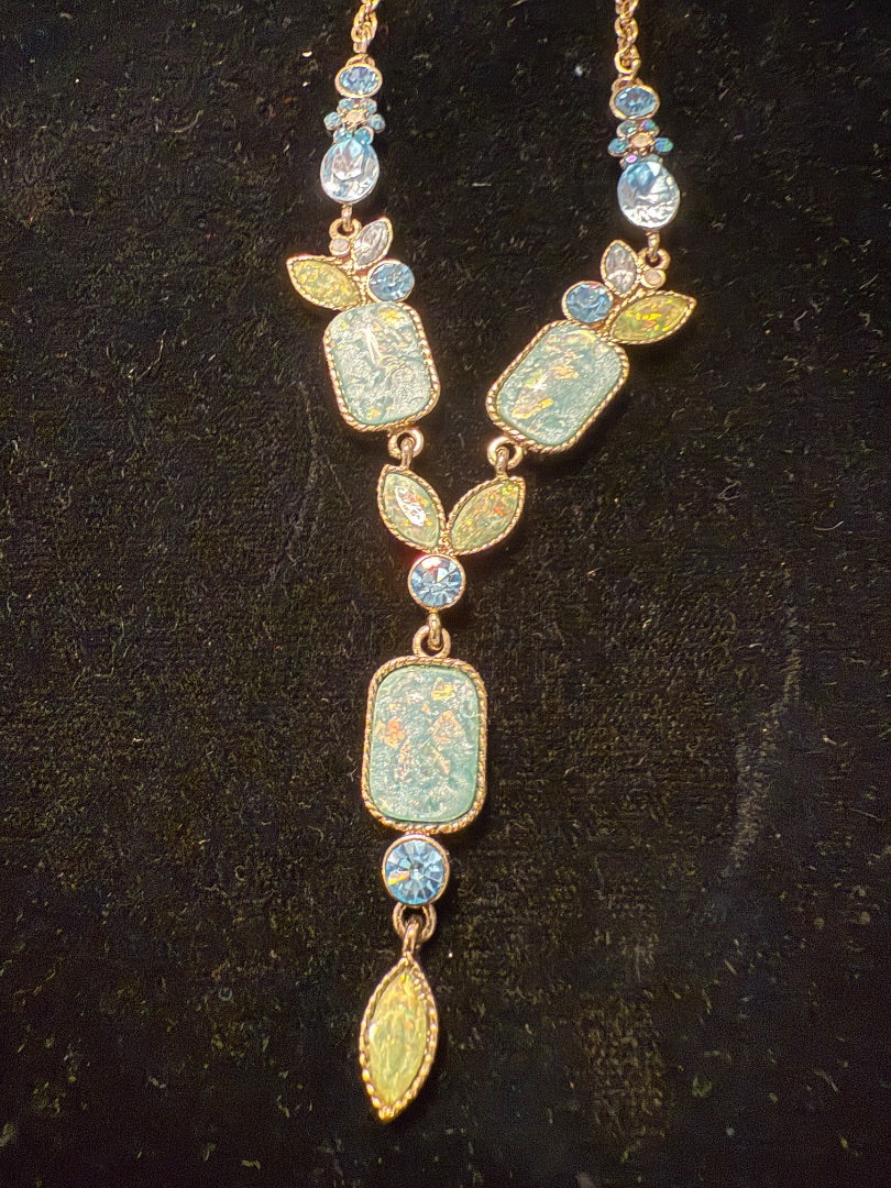 Nancy Rise Blue Rhinestone Necklace