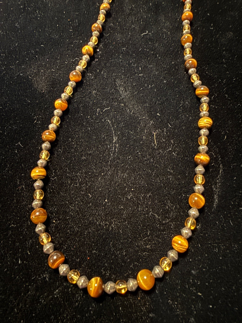 Men's / Unisex Casual Seed Bead Necklace Tiger Eye