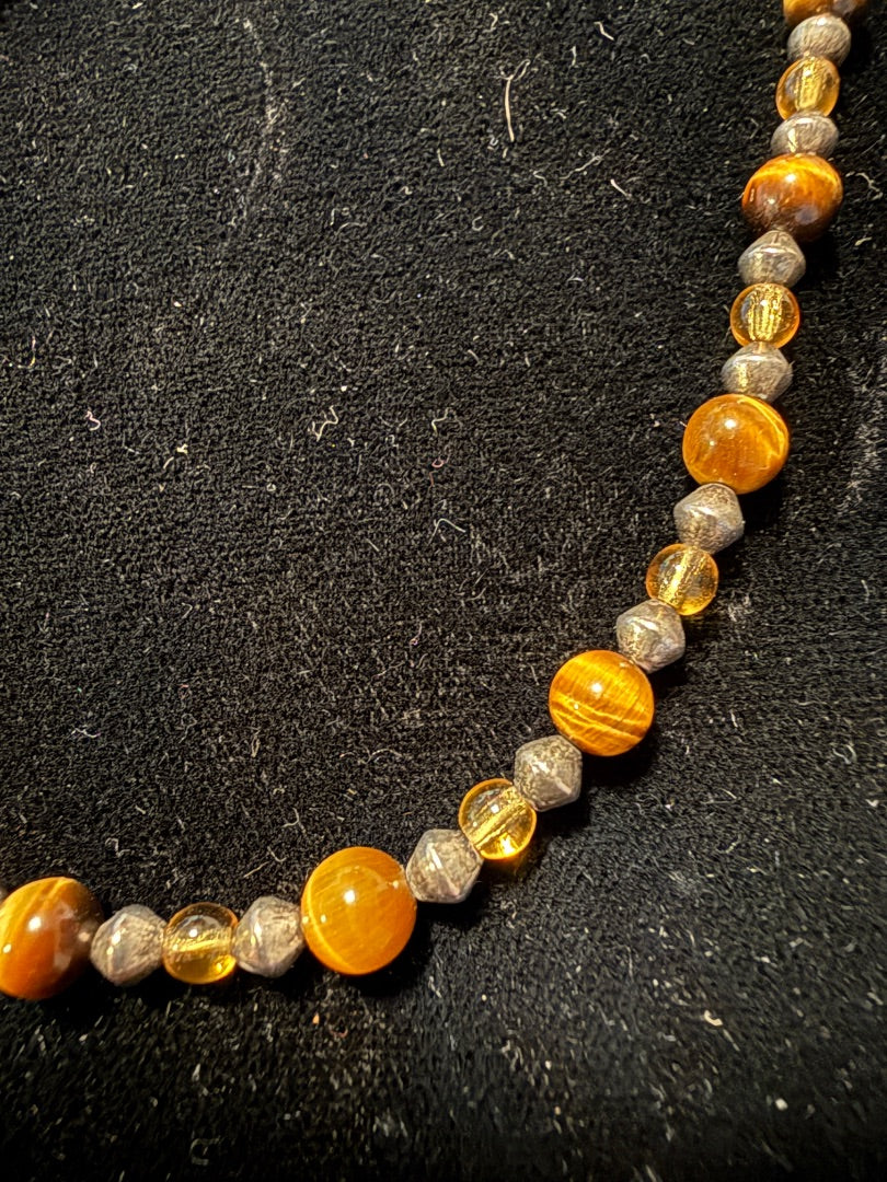 Men's / Unisex Casual Seed Bead Necklace Tiger Eye