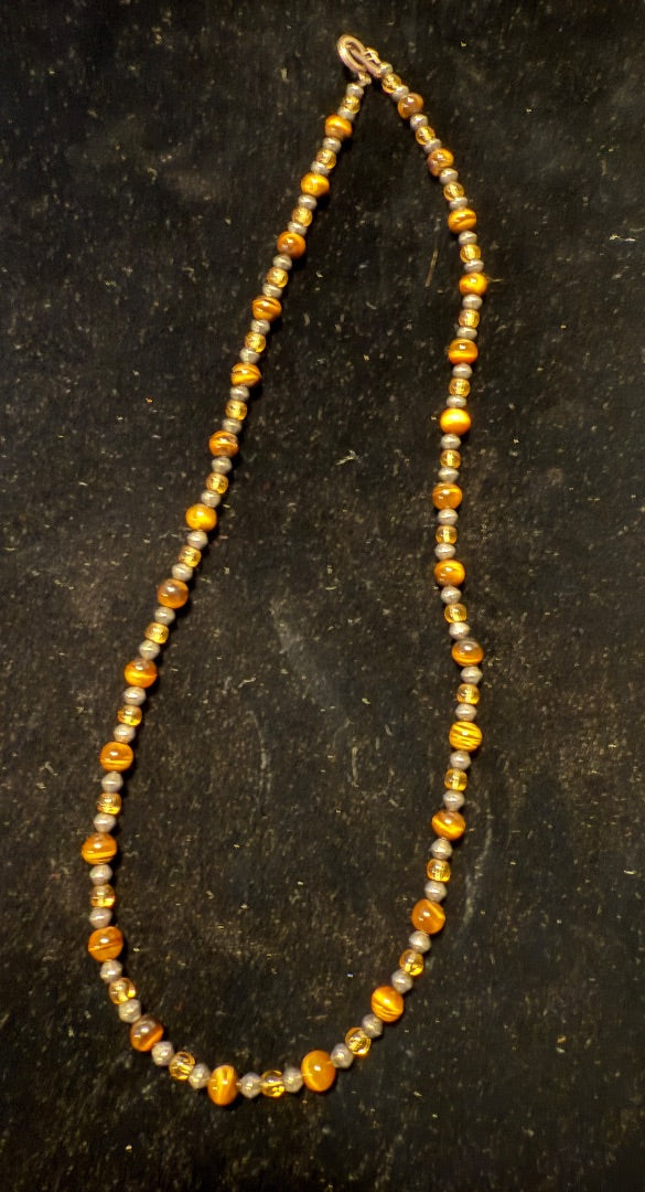 Men's / Unisex Casual Seed Bead Necklace Tiger Eye