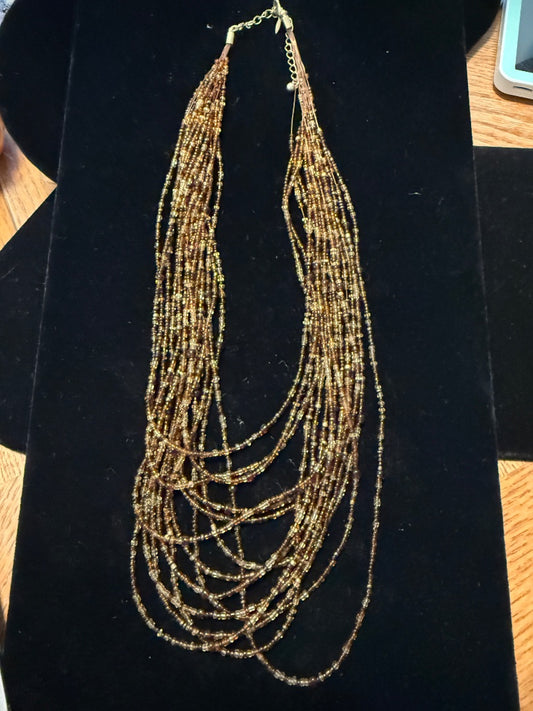 1950's Multi Strand Glass Beaded Necklace