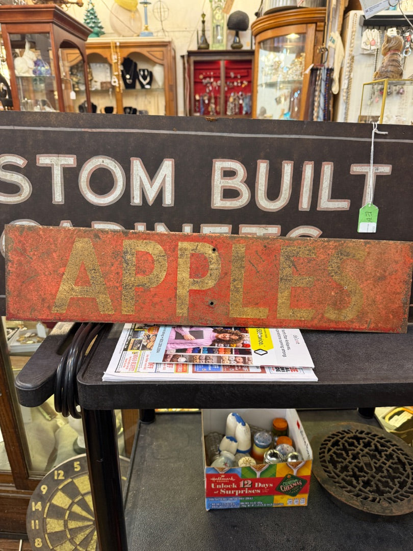 Vintage tin apples sign