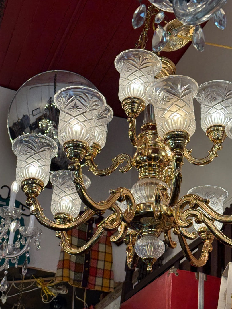 12 light Brass 70’s