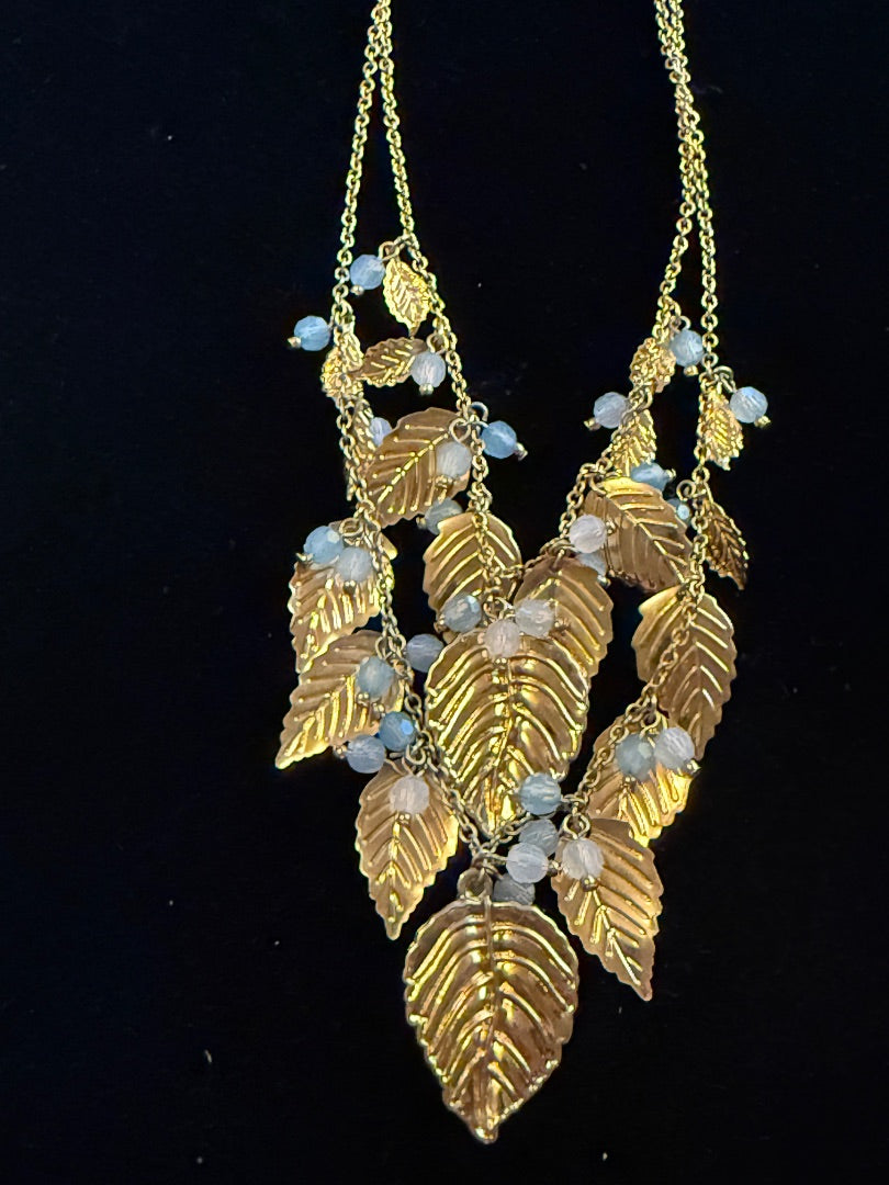 Leaves & Blue Beads 2 Strand Avon