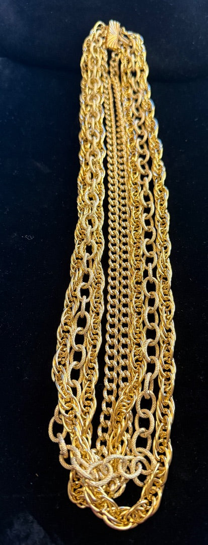 1960's Multi Strand Gold Toned Avon Necklace