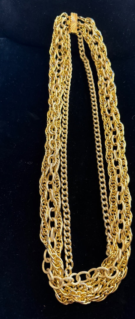 1960's Multi Strand Gold Toned Avon Necklace