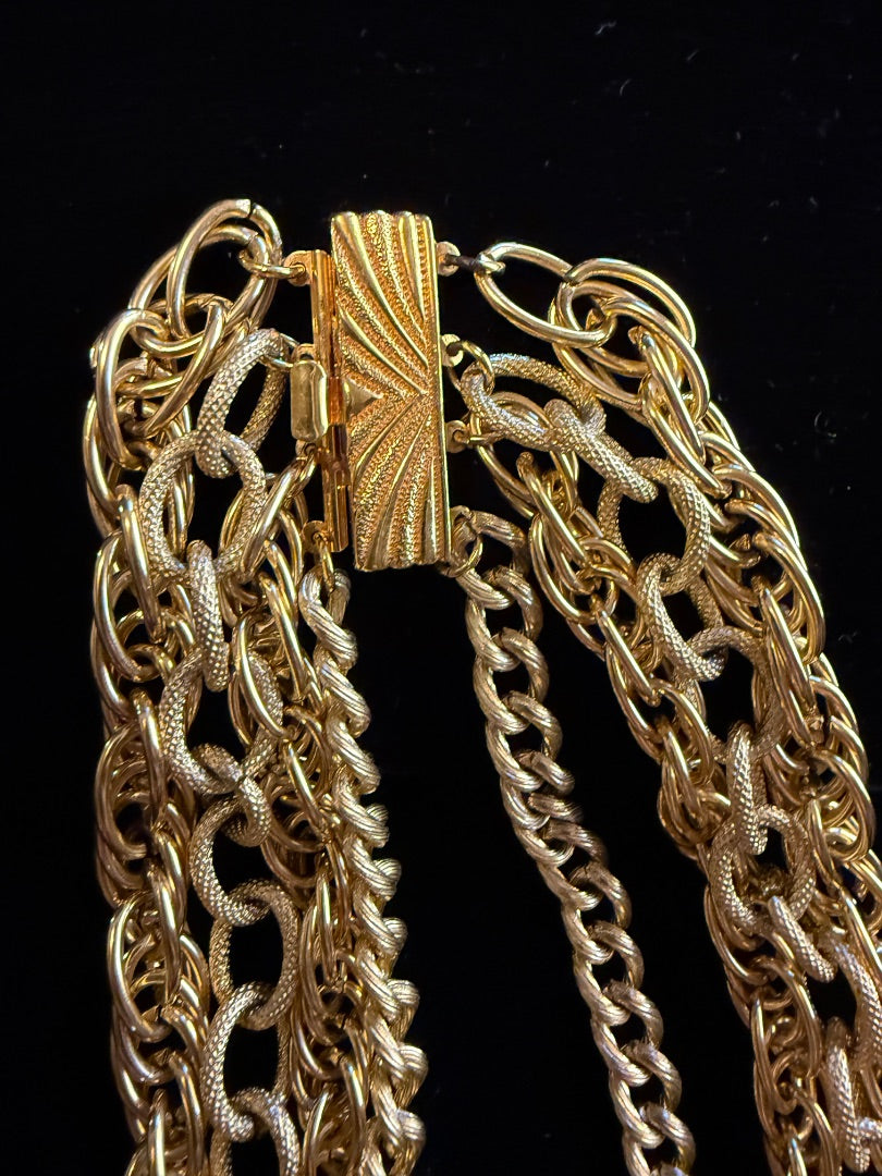 1960's Multi Strand Gold Toned Avon Necklace