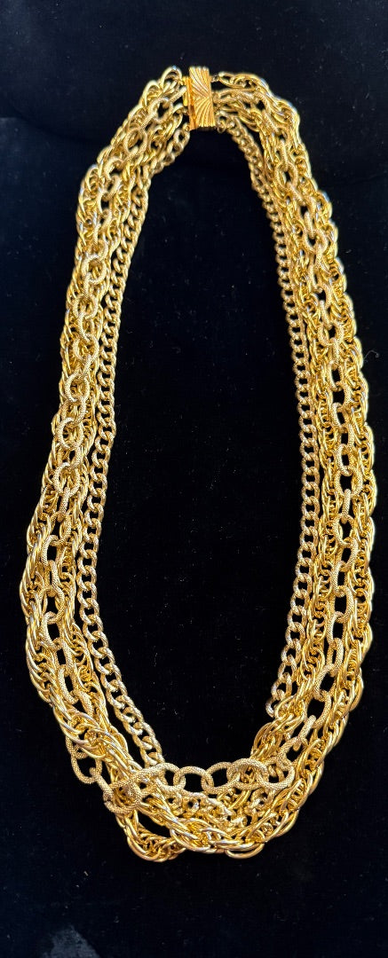 1960's Multi Strand Gold Toned Avon Necklace