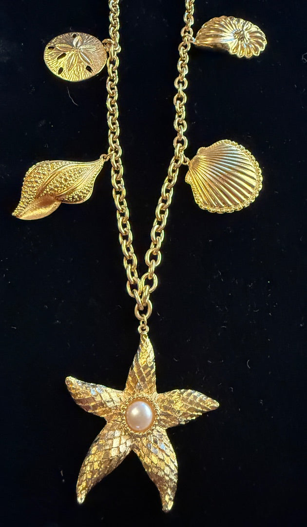 KJL Kenneth J Lane Royal Sea Starfish Gold Tone