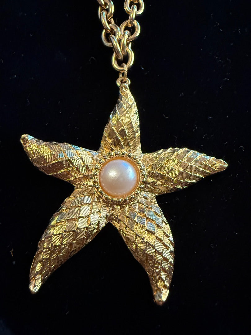 KJL Kenneth J Lane Royal Sea Starfish Gold Tone