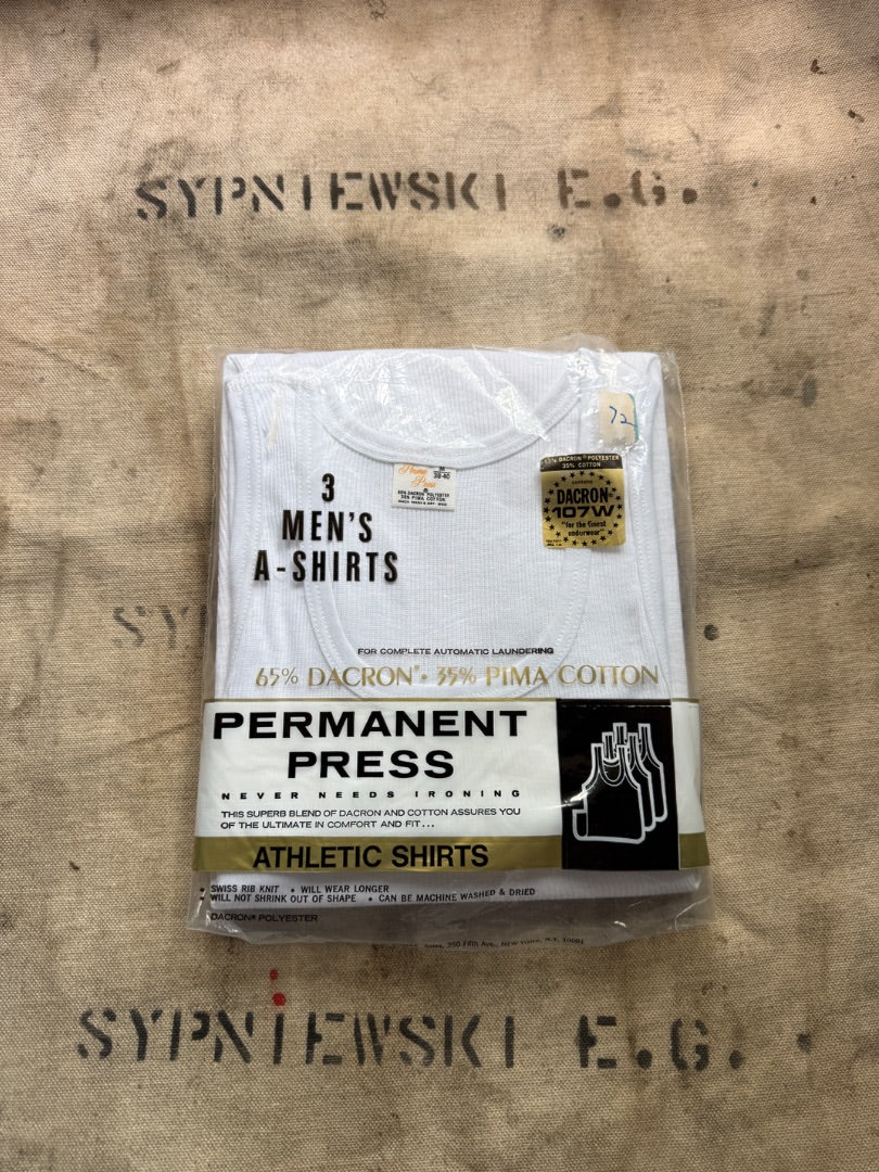 Vtg 60s perma press nos undershirts size 38