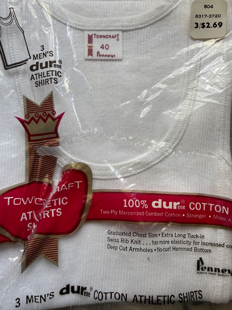 Vtg 70s Towncraft undershirt 1 in package size 40