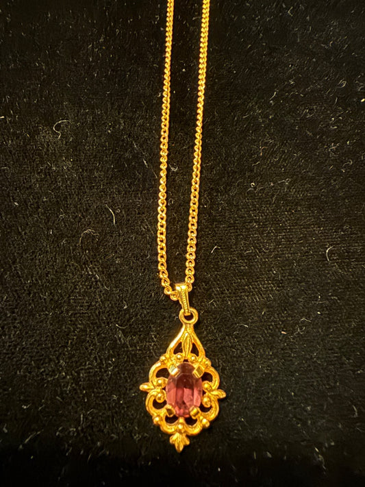 1977 Venetian lace Amethyst Adjustable Necklace