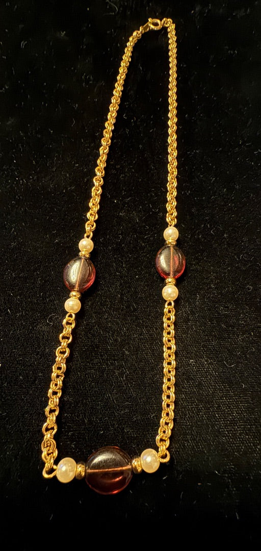 Long Amethyst Rope Avon Necklace