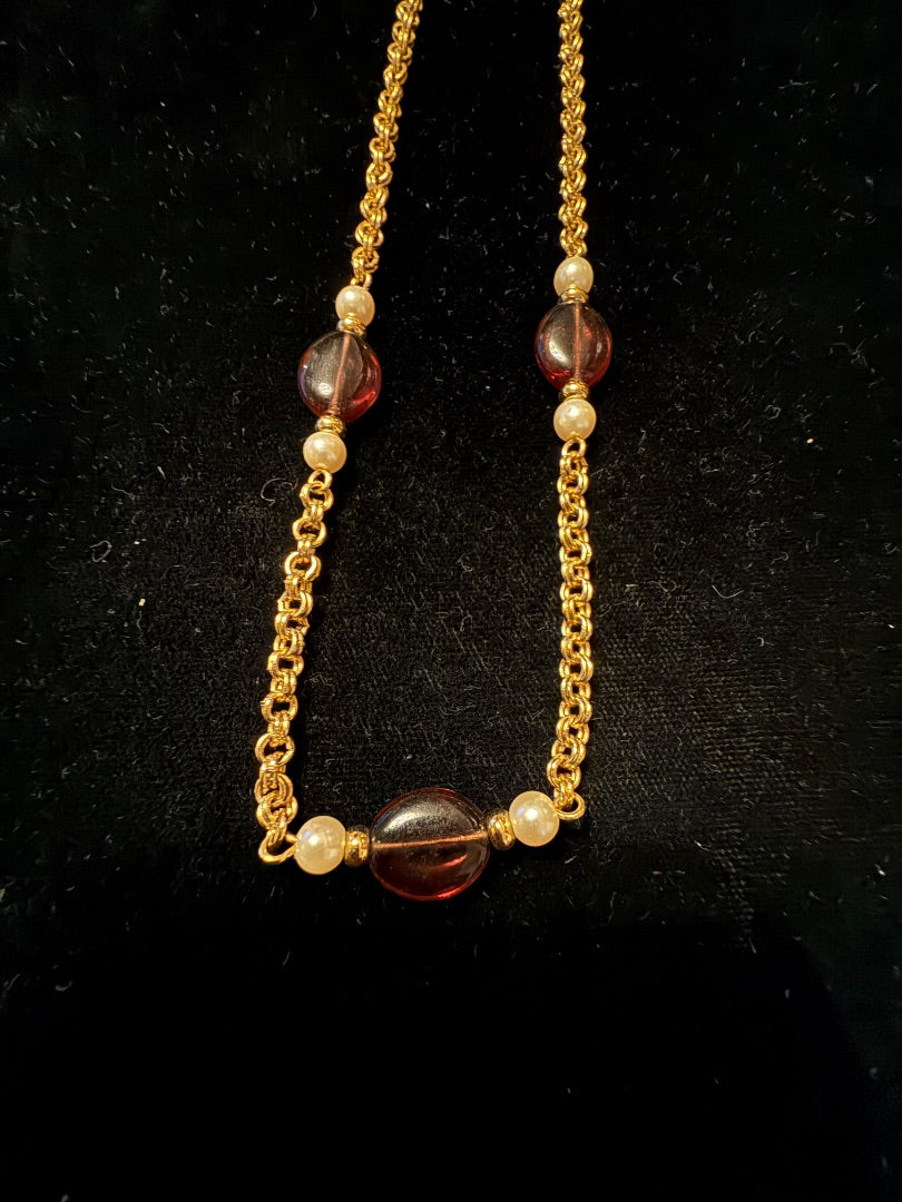 Long Amethyst Rope Avon Necklace