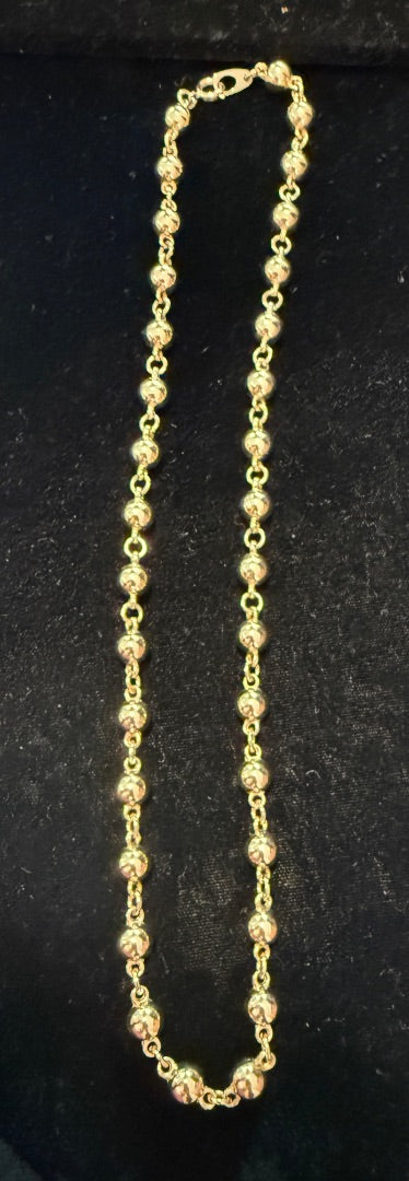 Vtg 17" Gold Tone Ball Avon Necklace