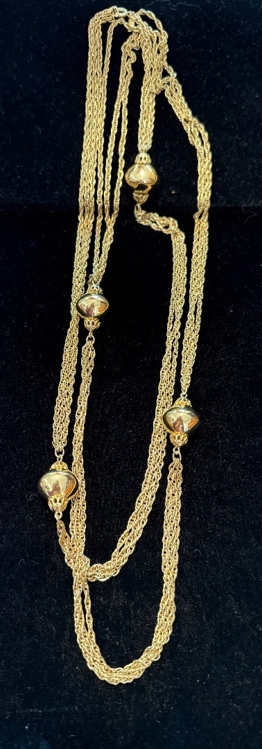 1980's Monet Gold Tone Long Necklace