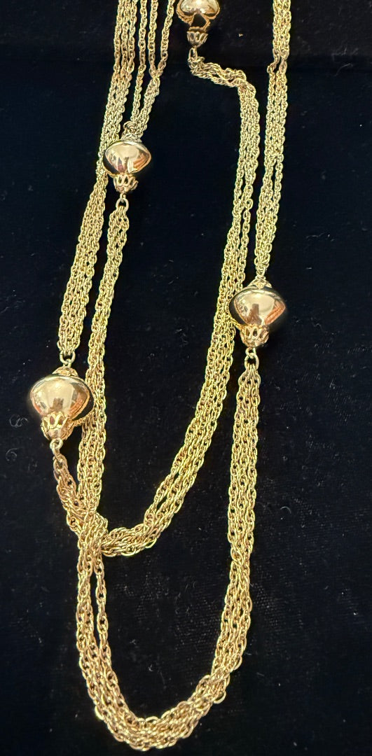 1980's Monet Gold Tone Long Necklace
