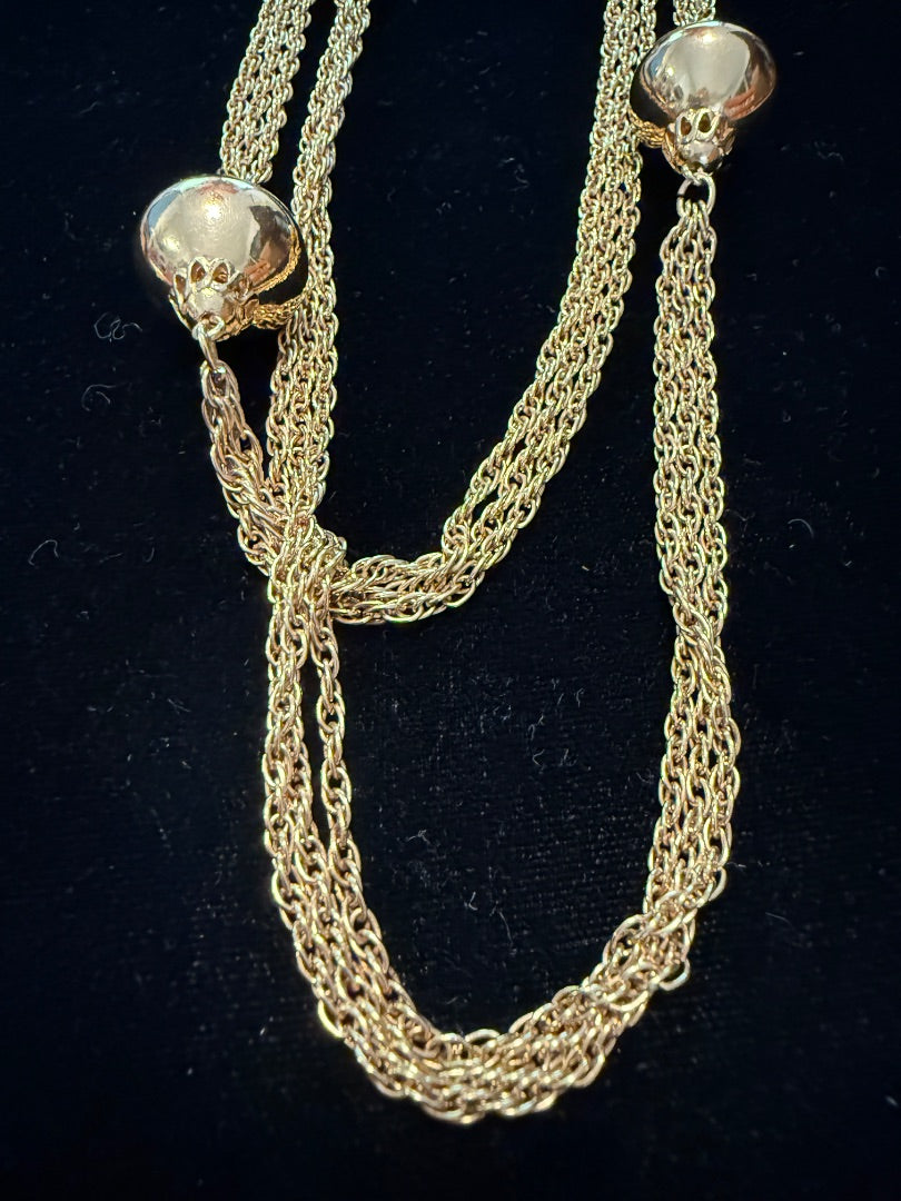 1980's Monet Gold Tone Long Necklace