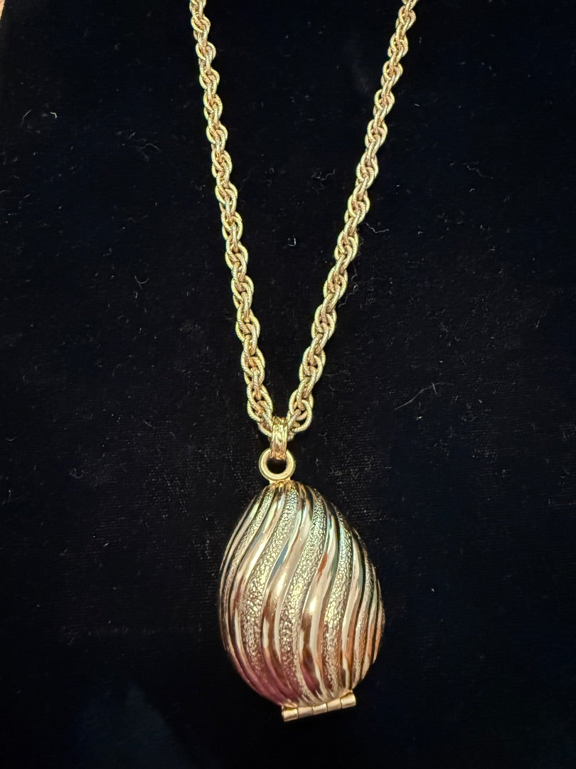 1968 Golden Charmer Perfume Locket Necklace