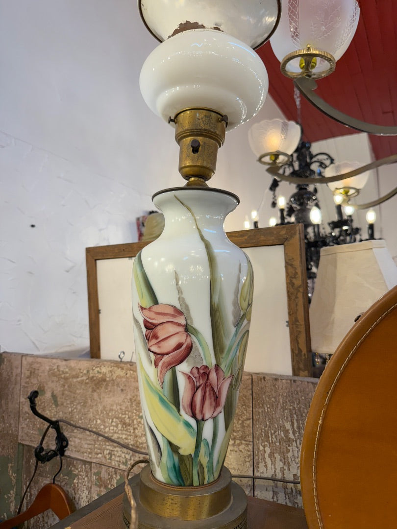 Hand Painted Victorian Lamp