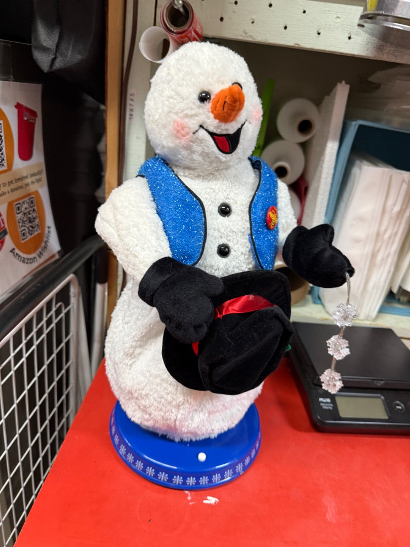 Gemmy Animated Spinning Snowflake dancing Snowman