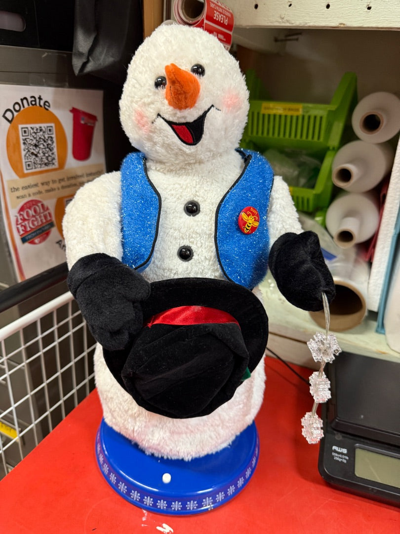 Gemmy Animated Spinning Snowflake dancing Snowman