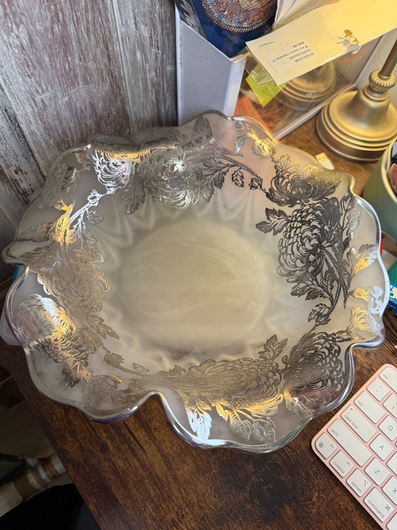 Silver Overlay Serving Bowl