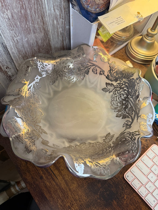 Silver Overlay Serving Bowl