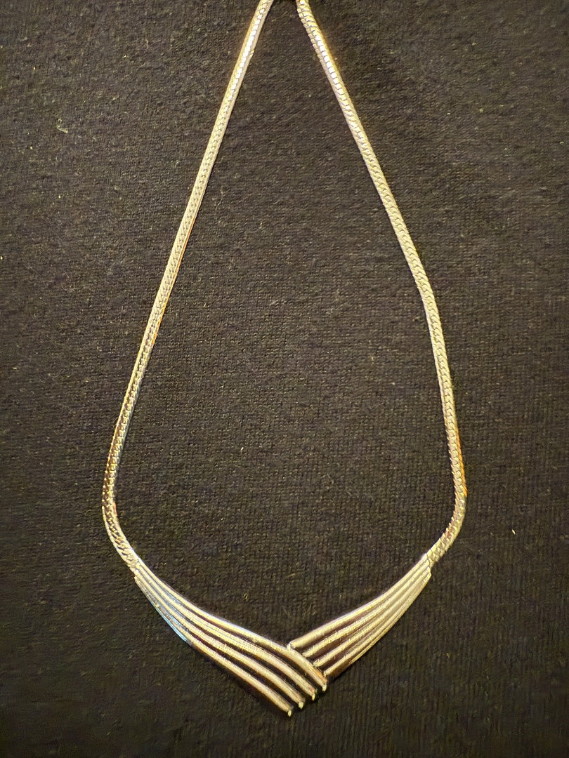 Silver toned choker necklace Avon