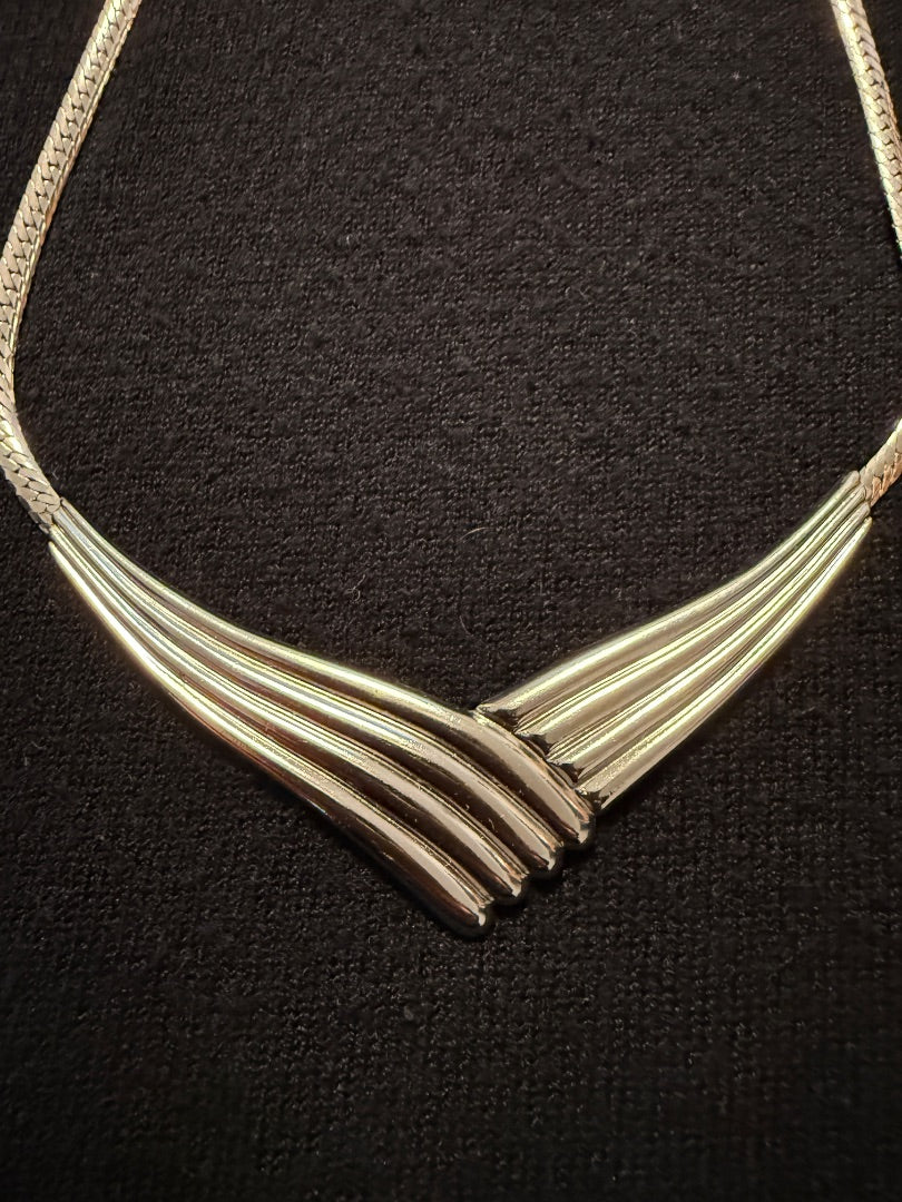 Silver toned choker necklace Avon