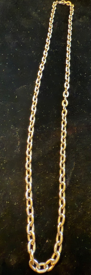 Heavy Silver Toned Chain Necklace