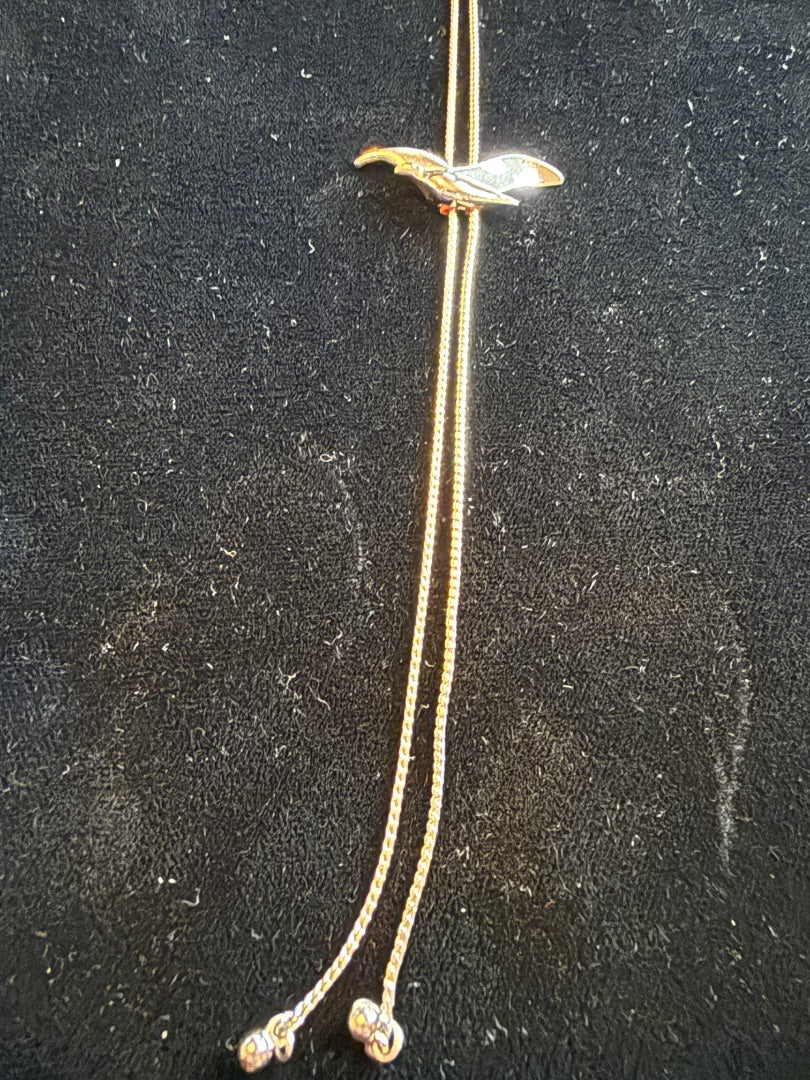 Bolo Lariat Bird Silver Tone Bolo Lariat Bird Necklace
