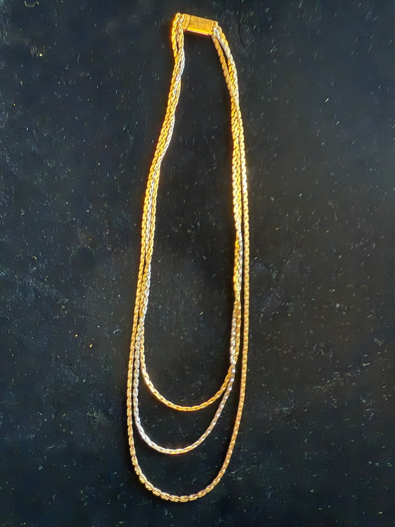 3 Strand Multi Tone Necklace