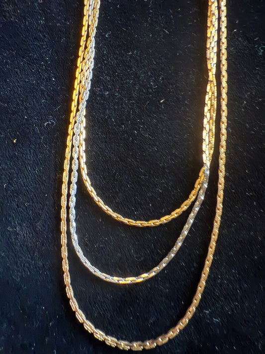 3 Strand Multi Tone Necklace